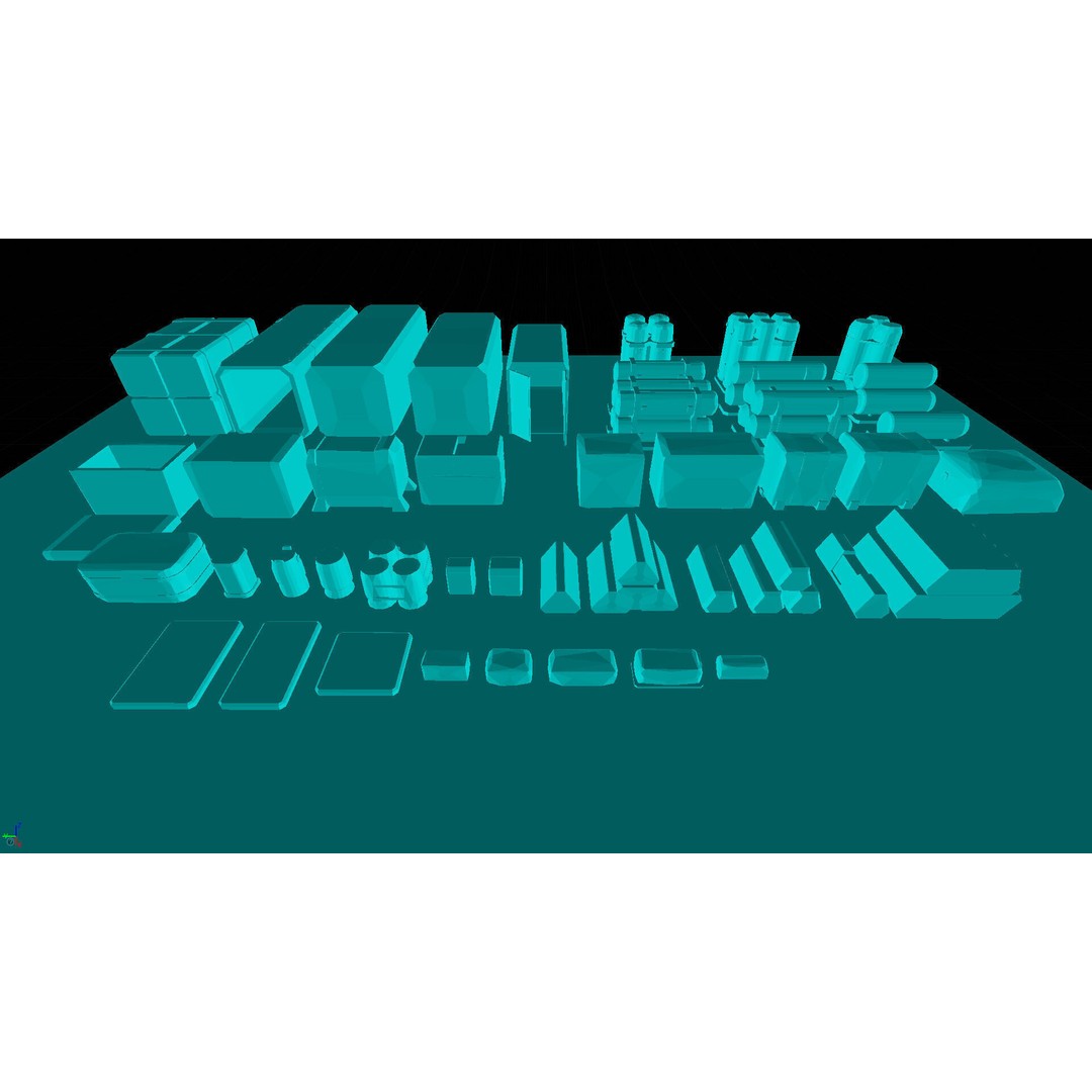 Sci-Fi Cargo 3D Model – Low Poly Props Pack for Games, FBX - View 12