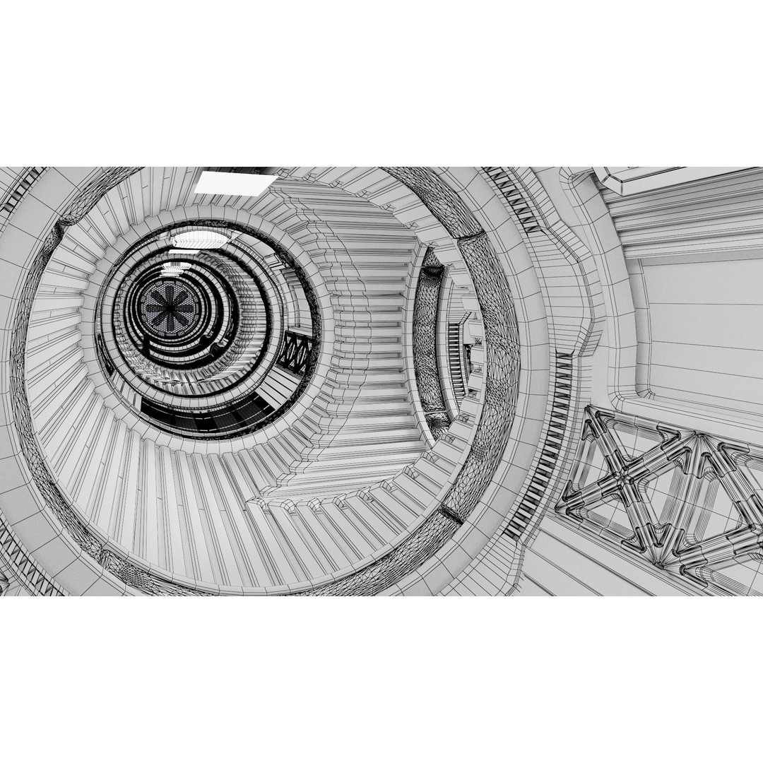 Spaceship Corridor 3D Model – PBR Sci-Fi Interior, FBX, Blender