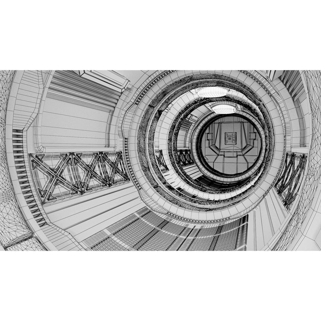 Spaceship Corridor 3D Model – PBR Sci-Fi Interior, FBX, Blender - View 15