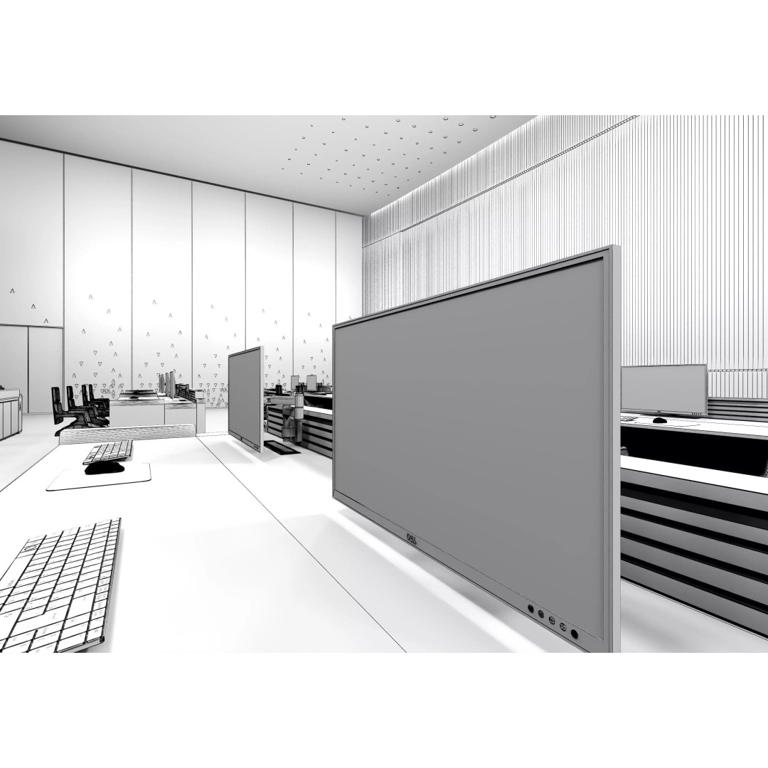 Control Room 3D Model – Low Poly Architectural Asset, FBX & OBJ - View 13