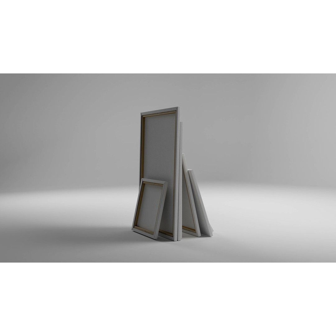Painting Canvases 3D Model – Low Poly Collection for Art Display, FBX - View 42