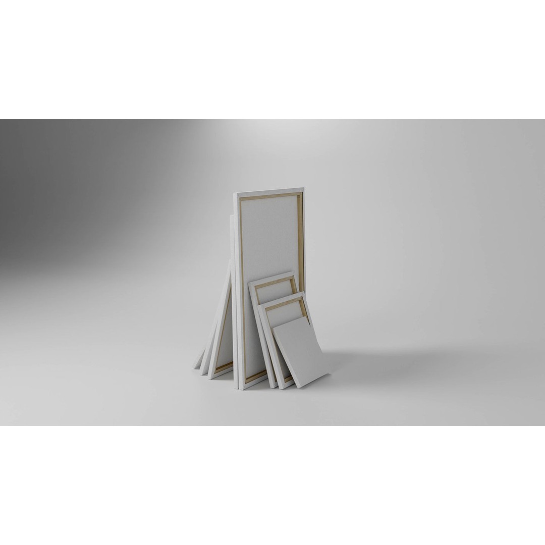Painting Canvases 3D Model – Low Poly Collection for Art Display, FBX - View 45