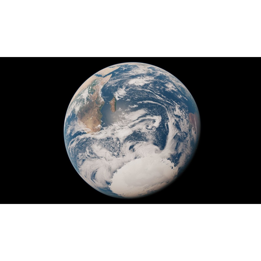 Earth 3D Model – Photorealistic Low-Poly Asset with 16K Textures - View 10