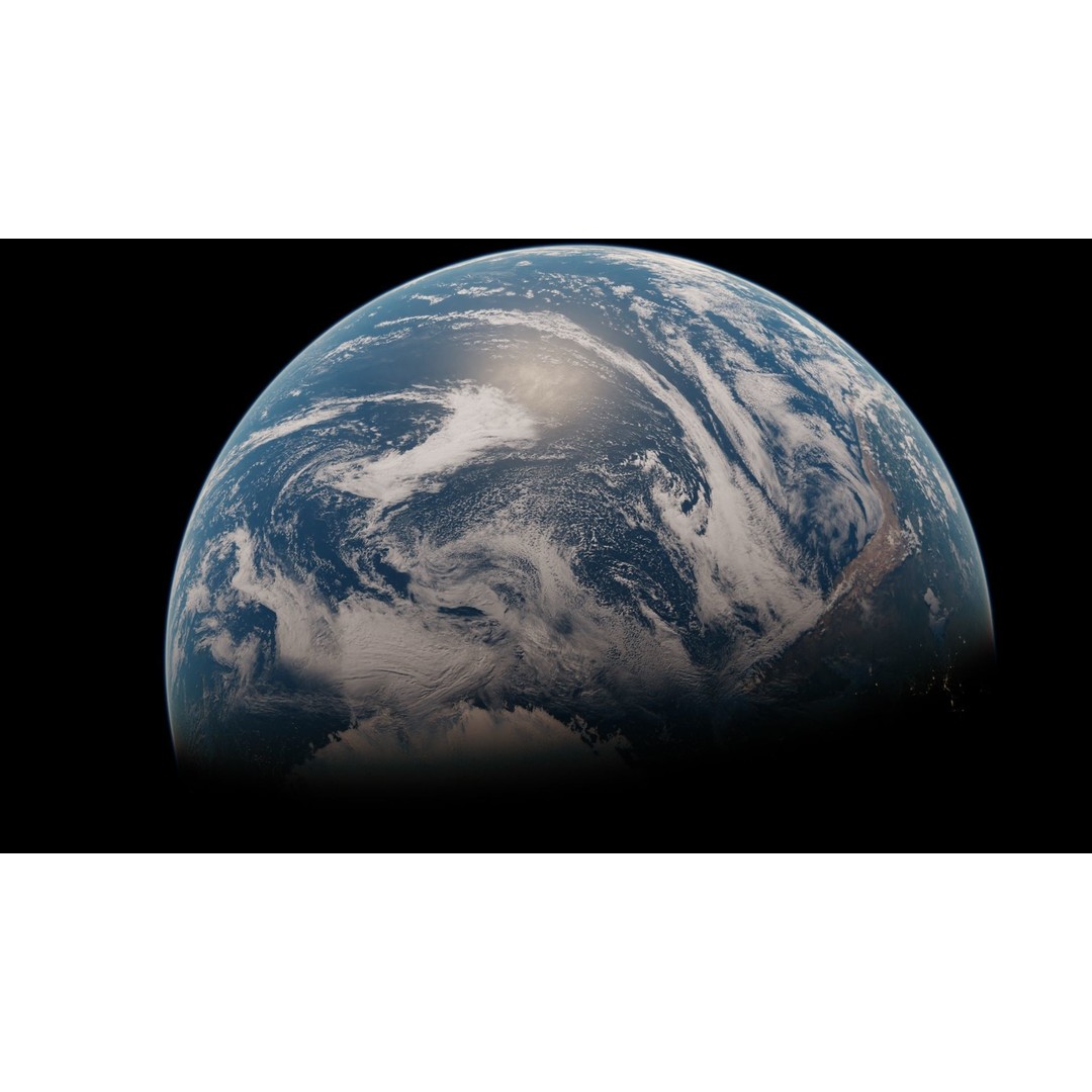 Earth 3D Model – Photorealistic Low-Poly Asset with 16K Textures - View 24