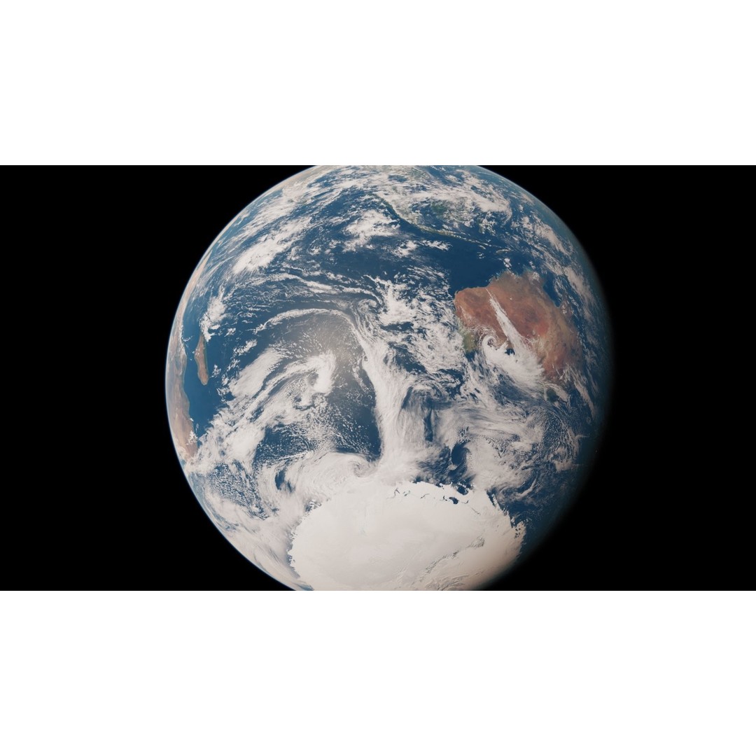 Earth 3D Model – Photorealistic Low-Poly Asset with 16K Textures - View 4