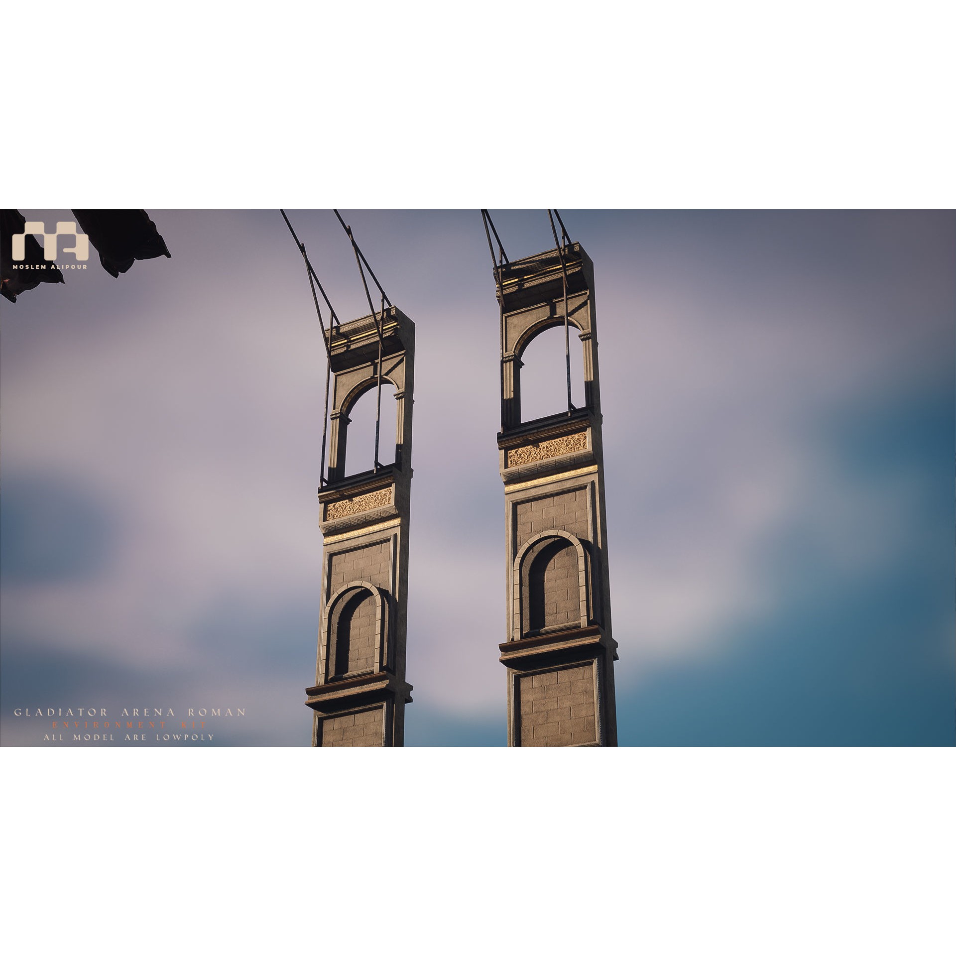 Gladiator Arena - Low-Poly Game-Ready 3D Model - View 16