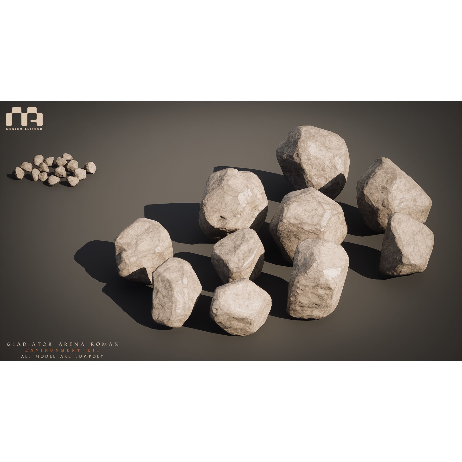 Gladiator Arena - Low-Poly Game-Ready 3D Model - View 18