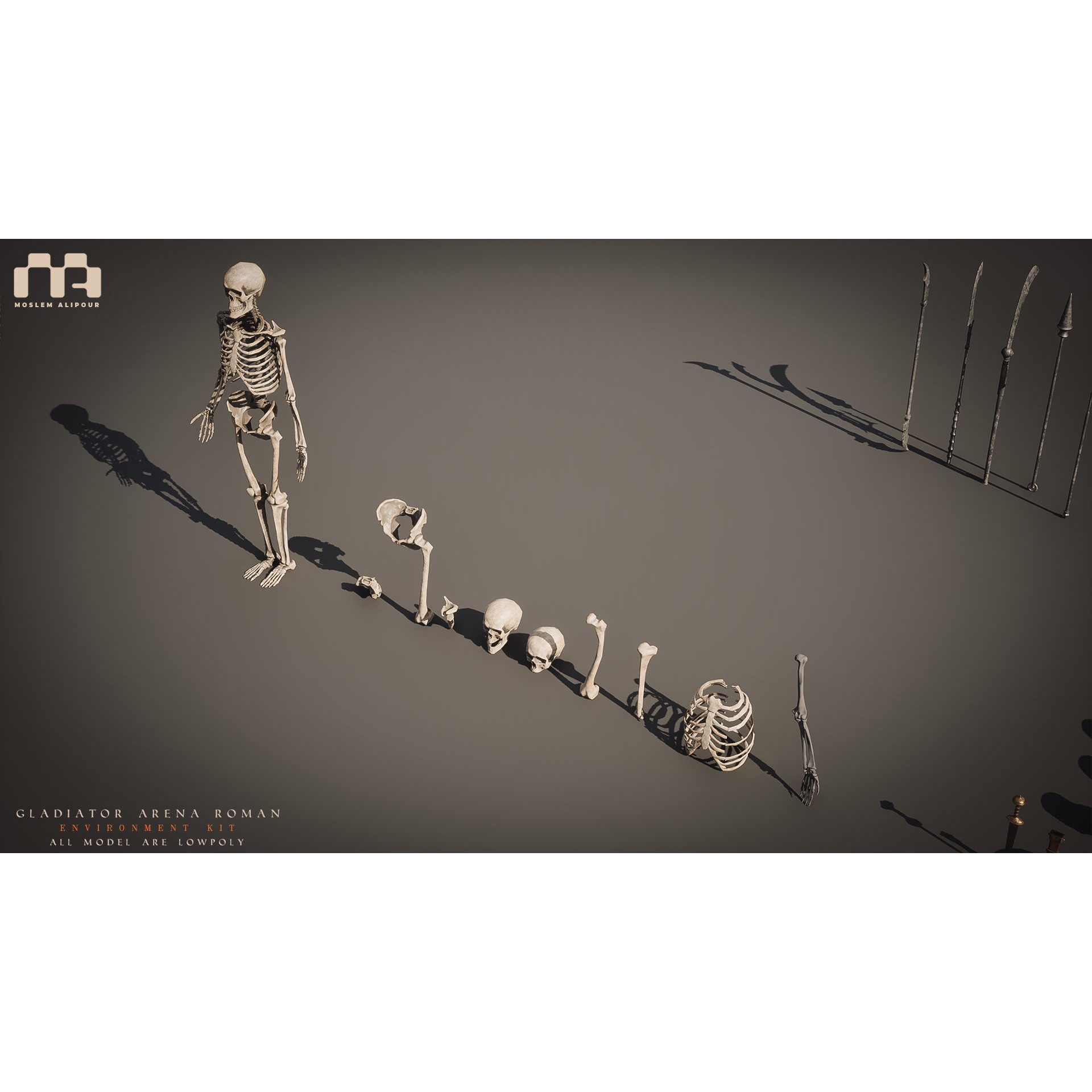 Gladiator Arena - Low-Poly Game-Ready 3D Model - View 25