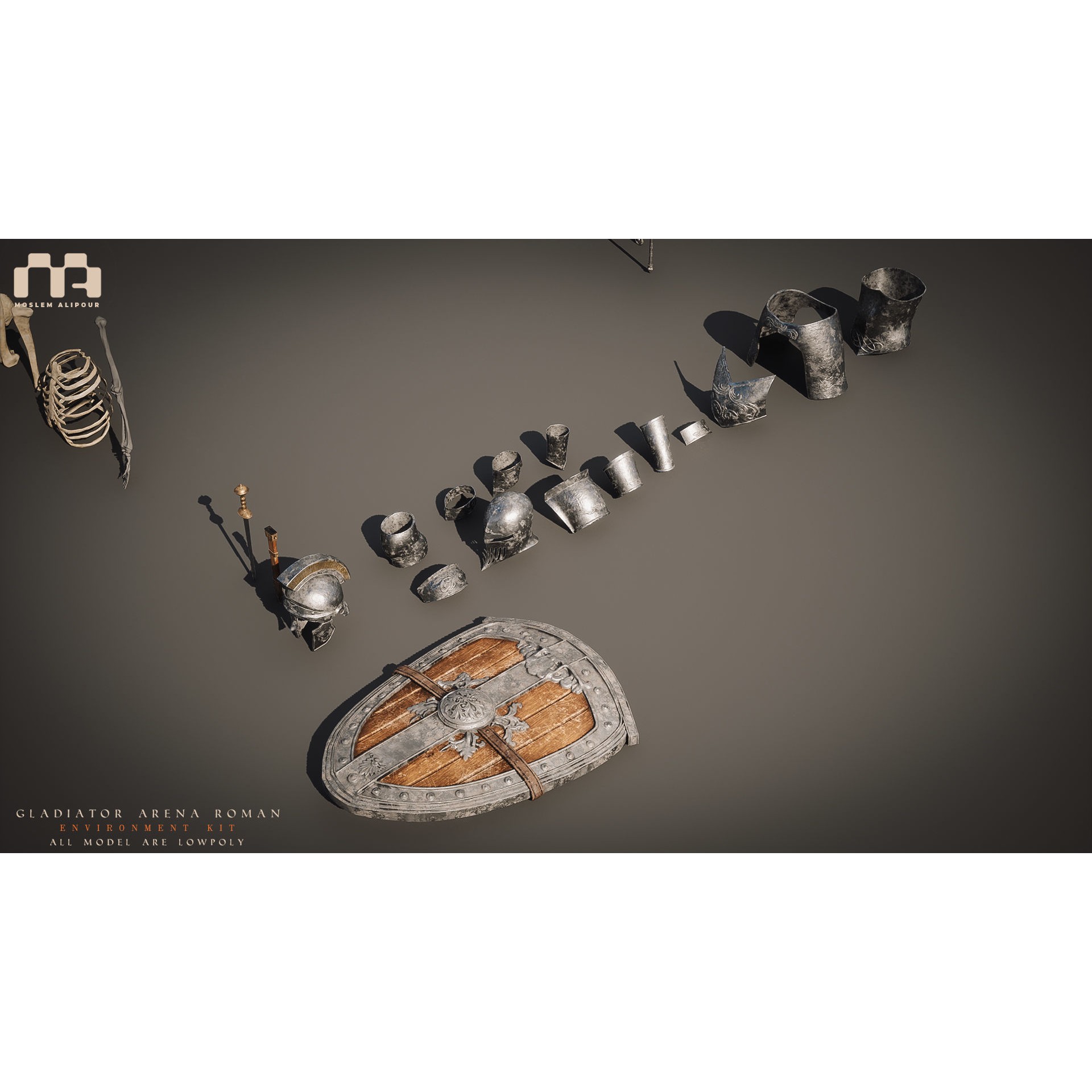 Gladiator Arena - Low-Poly Game-Ready 3D Model - View 26