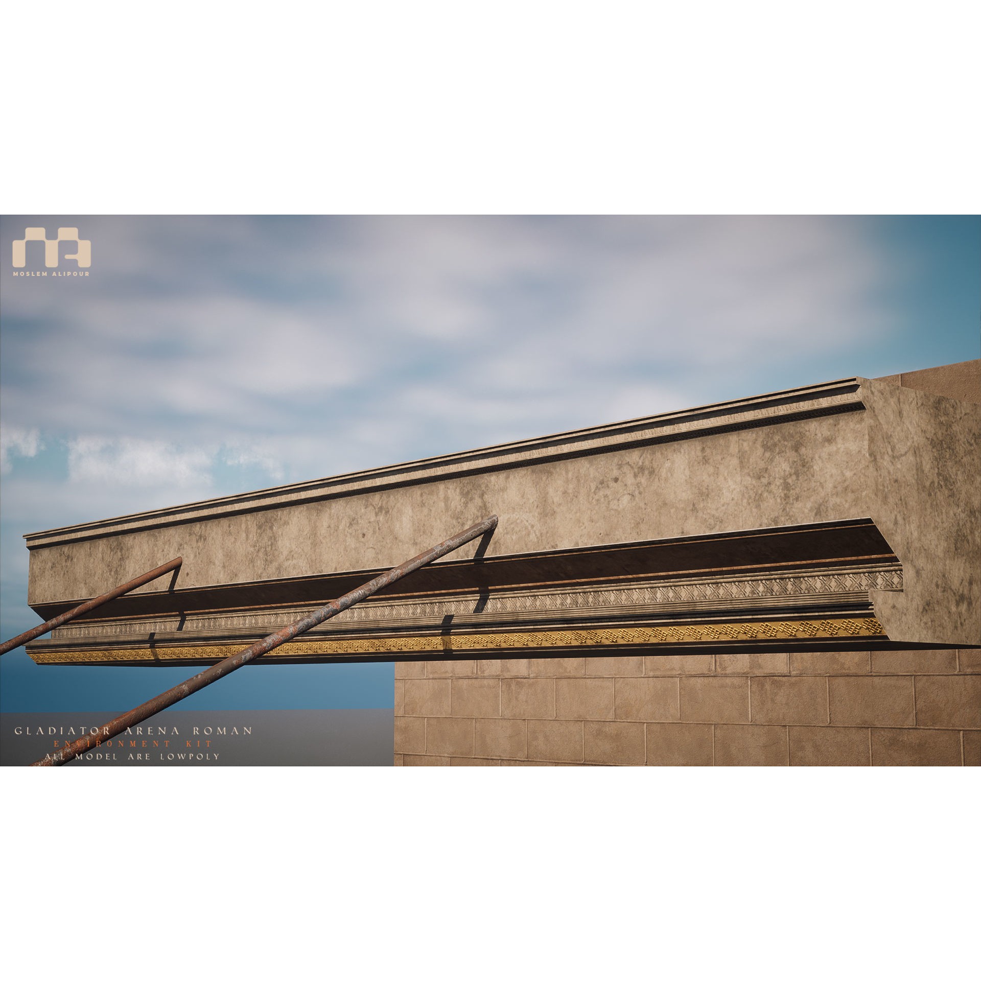 Gladiator Arena - Low-Poly Game-Ready 3D Model - View 34