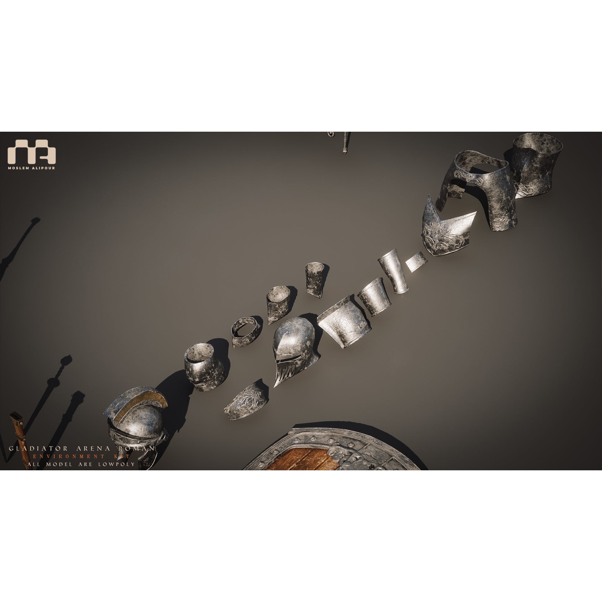 Gladiator Arena - Low-Poly Game-Ready 3D Model - View 35