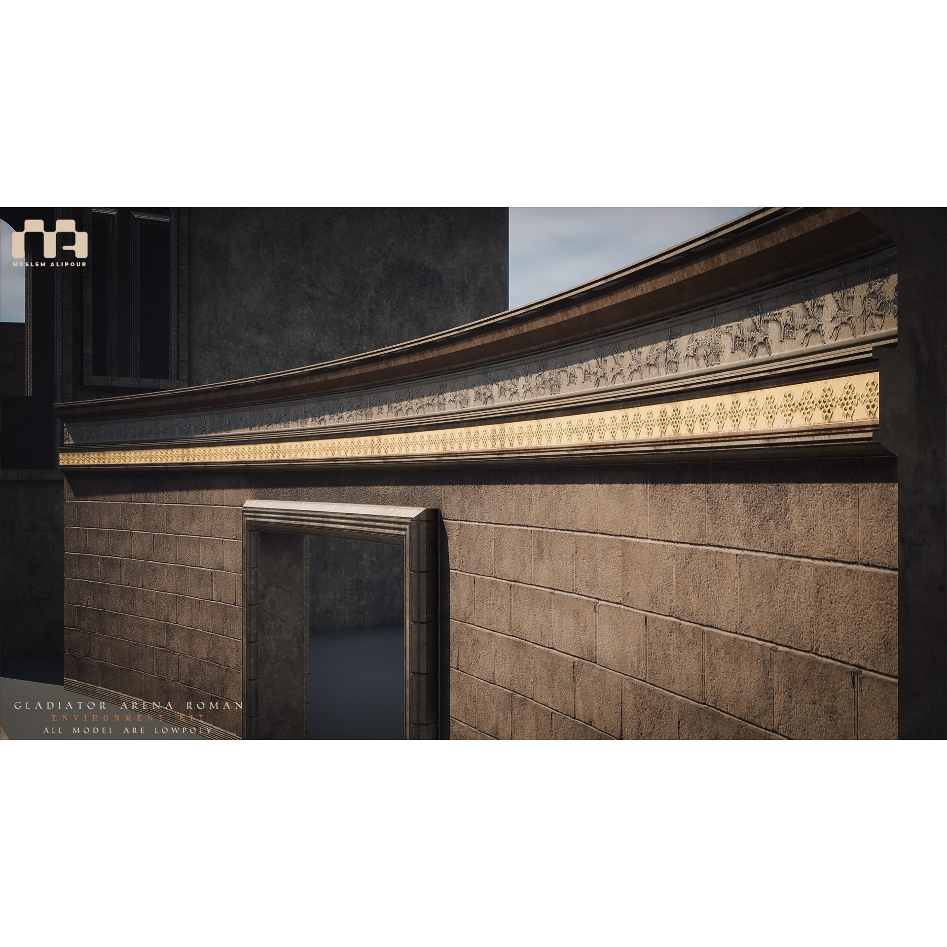 Gladiator Arena - Low-Poly Game-Ready 3D Model - View 44