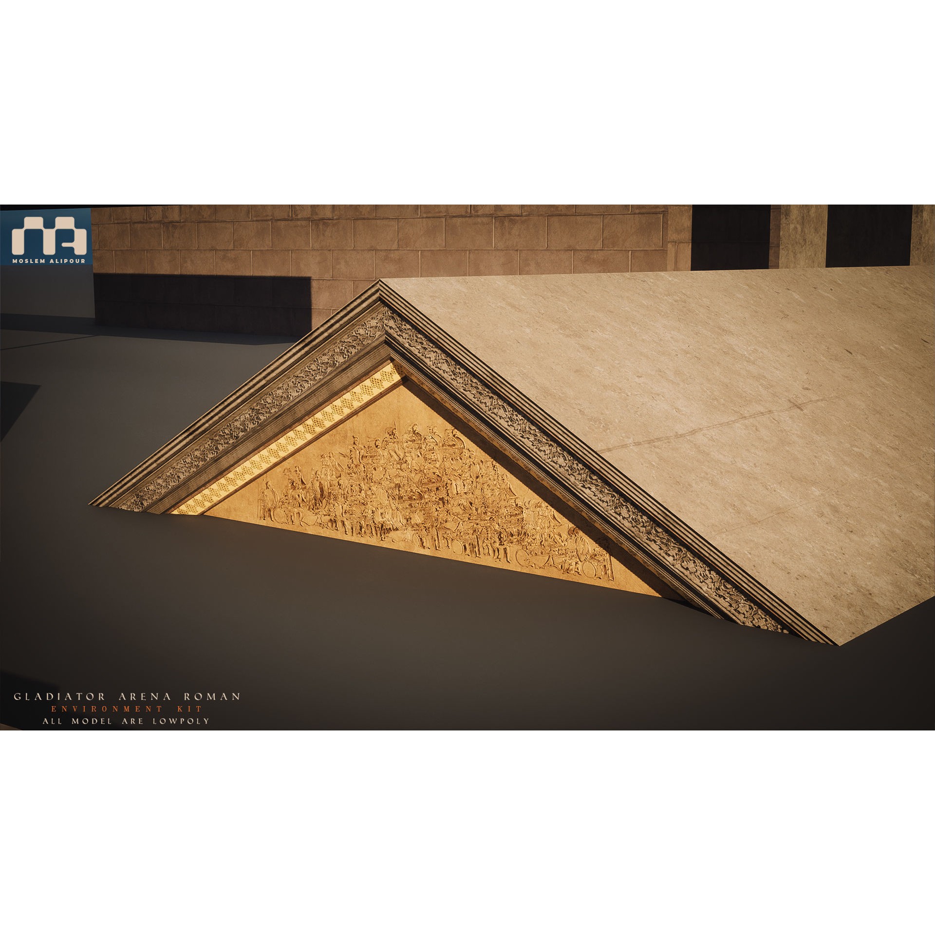 Gladiator Arena - Low-Poly Game-Ready 3D Model - View 45