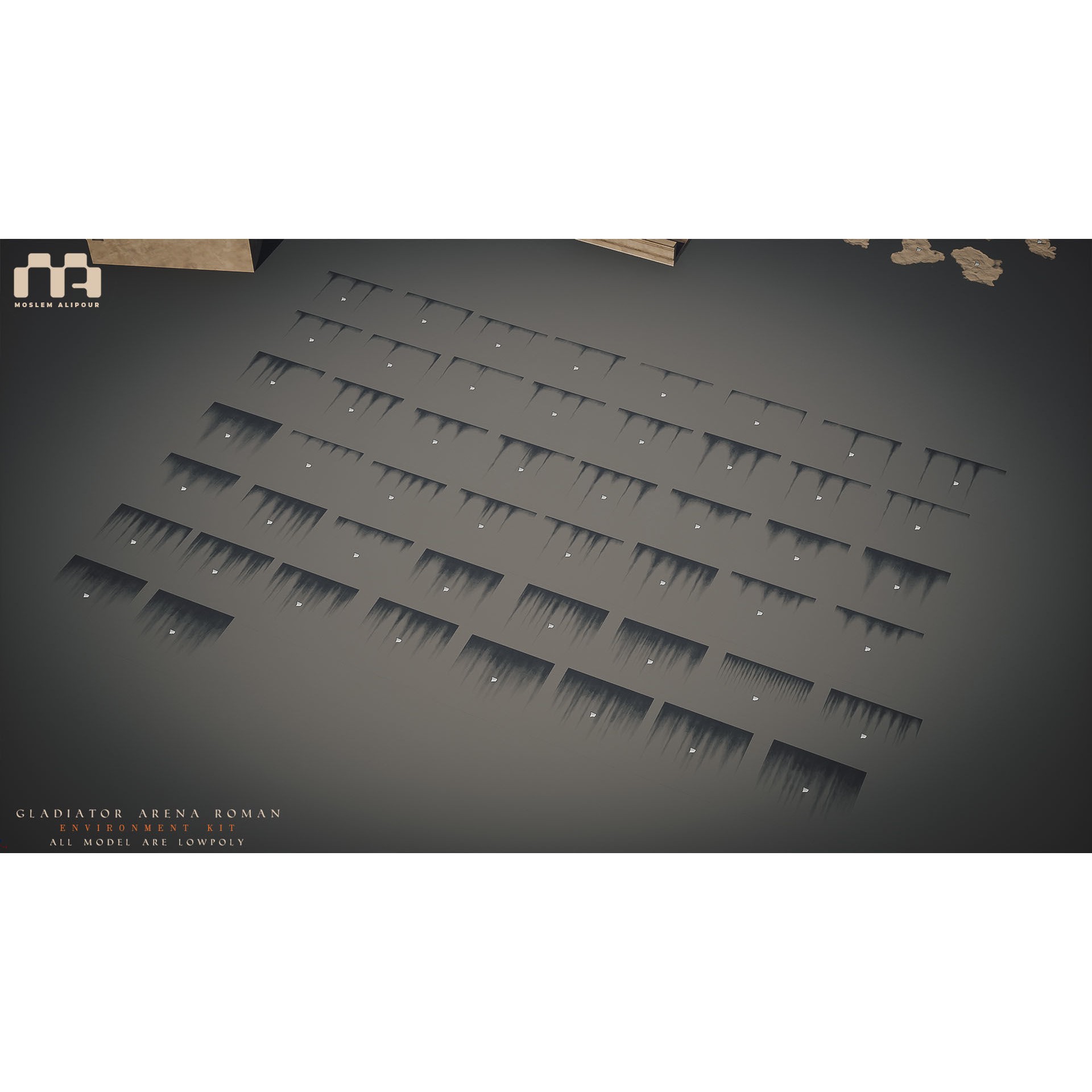 Gladiator Arena - Low-Poly Game-Ready 3D Model - View 46