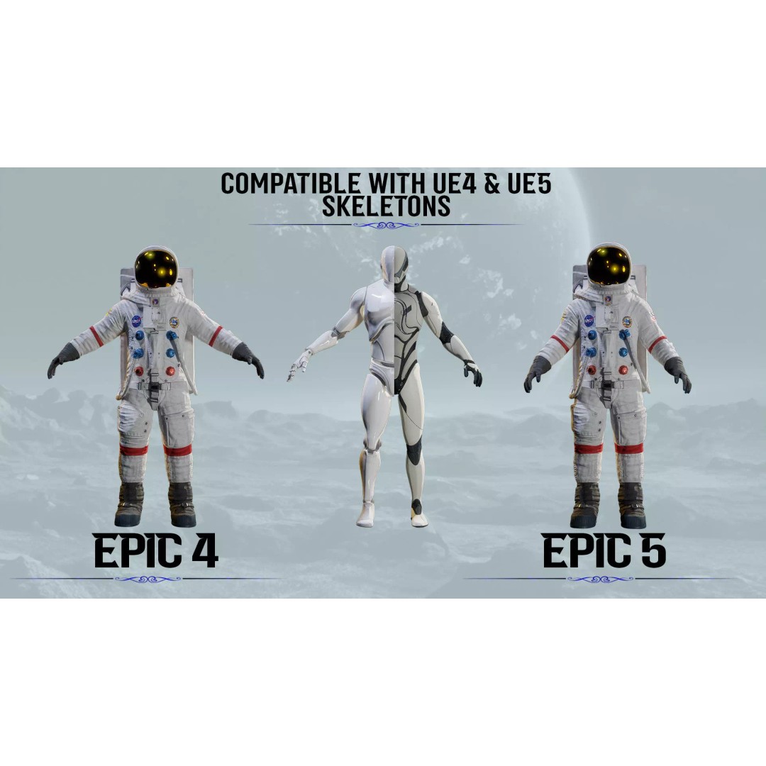 Astronaut 3D Model – Low Poly Game Ready Character for Unity & Unreal - View 3