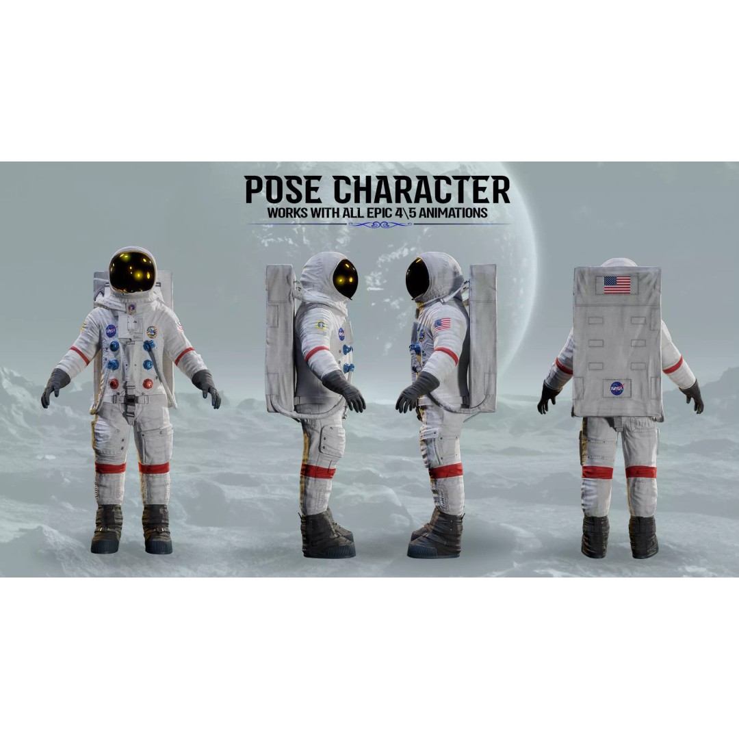 Astronaut 3D Model – Low Poly Game Ready Character for Unity & Unreal - View 4