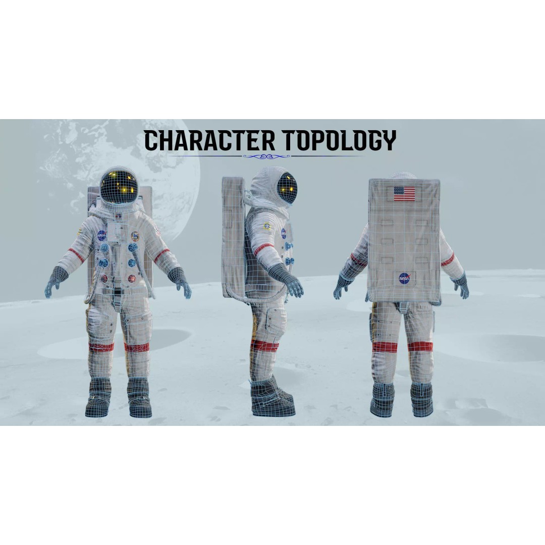 Astronaut 3D Model – Low Poly Game Ready Character for Unity & Unreal - View 5
