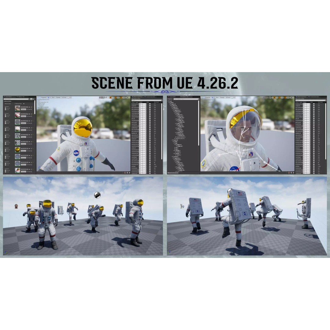 Astronaut 3D Model – Low Poly Game Ready Character for Unity & Unreal - View 6