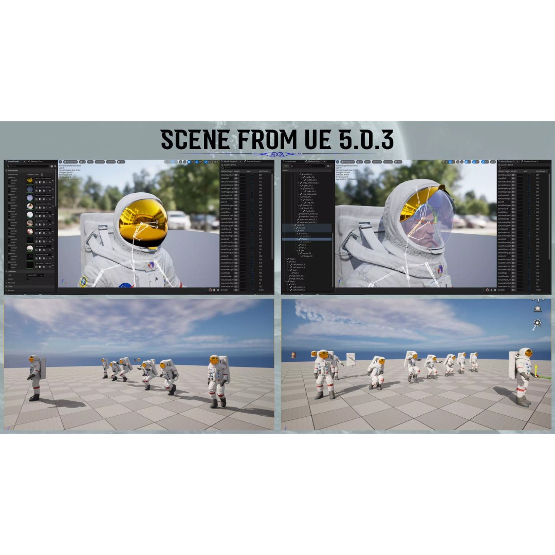 Astronaut 3D Model – Low Poly Game Ready Character for Unity & Unreal - View 7