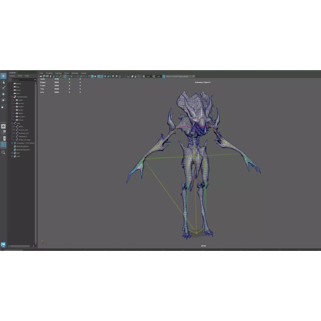 Alien Monster 6 3D Model – Low Poly Rigged Character with Animations