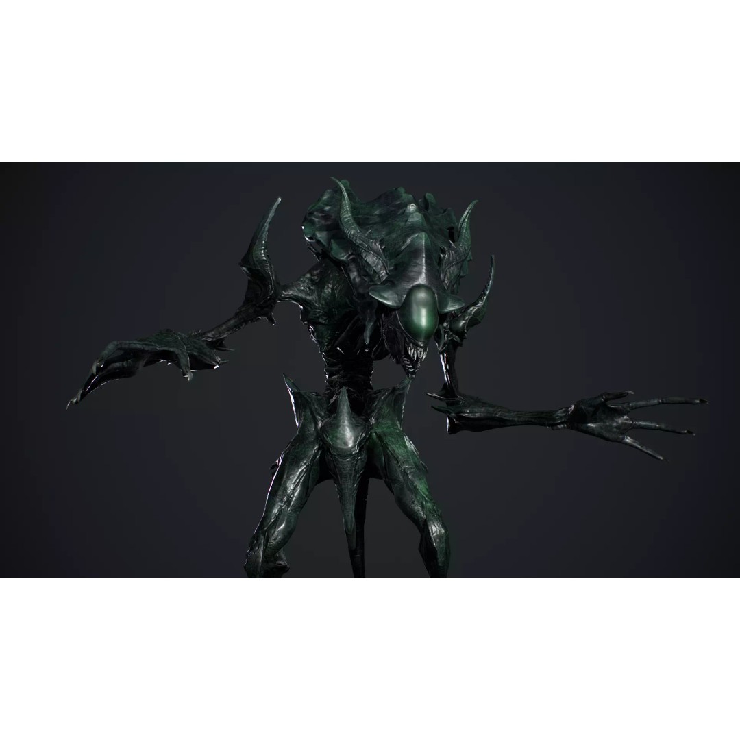 Alien Monster 6 3D Model – Low Poly Rigged Character with Animations - View 10