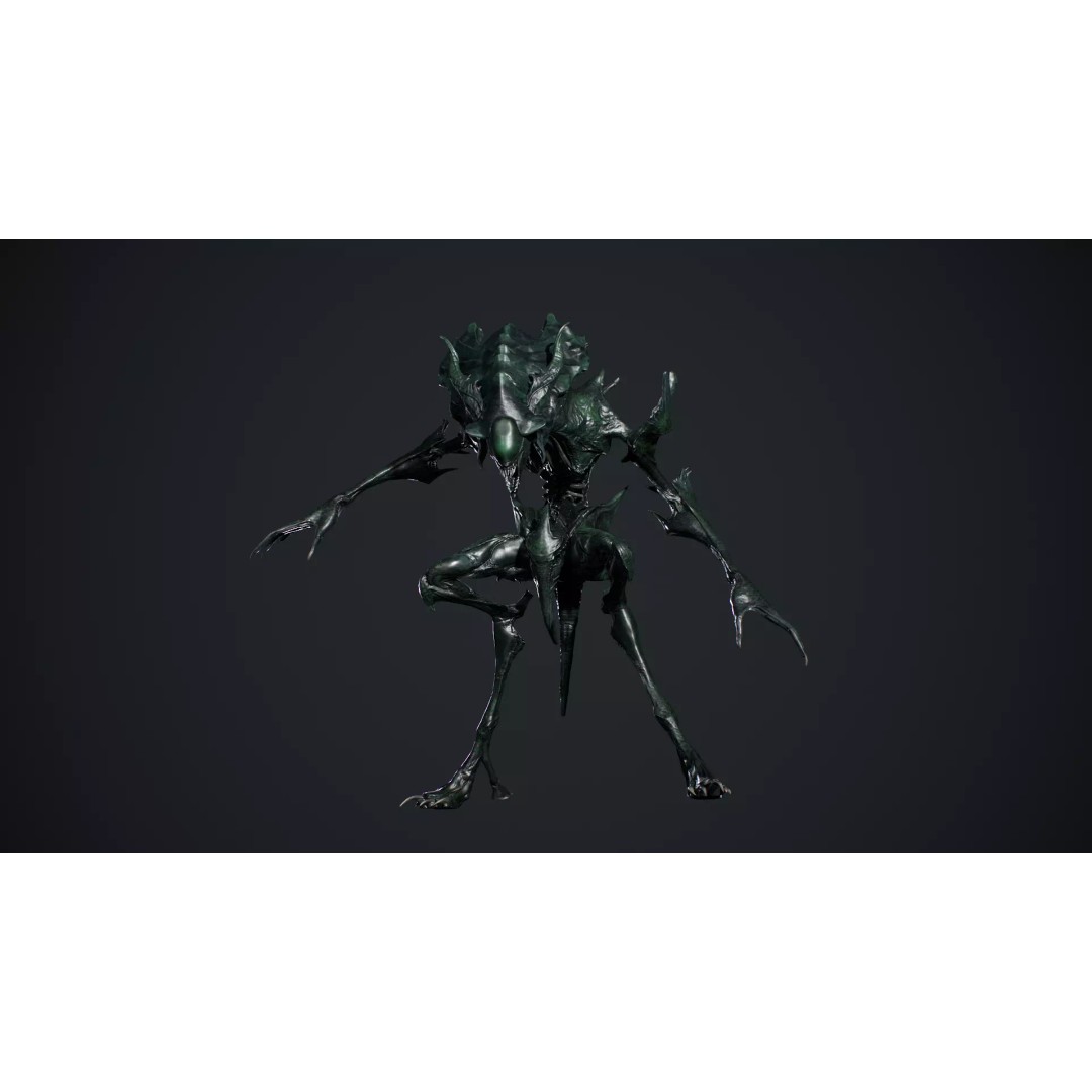 Alien Monster 6 3D Model – Low Poly Rigged Character with Animations - View 13