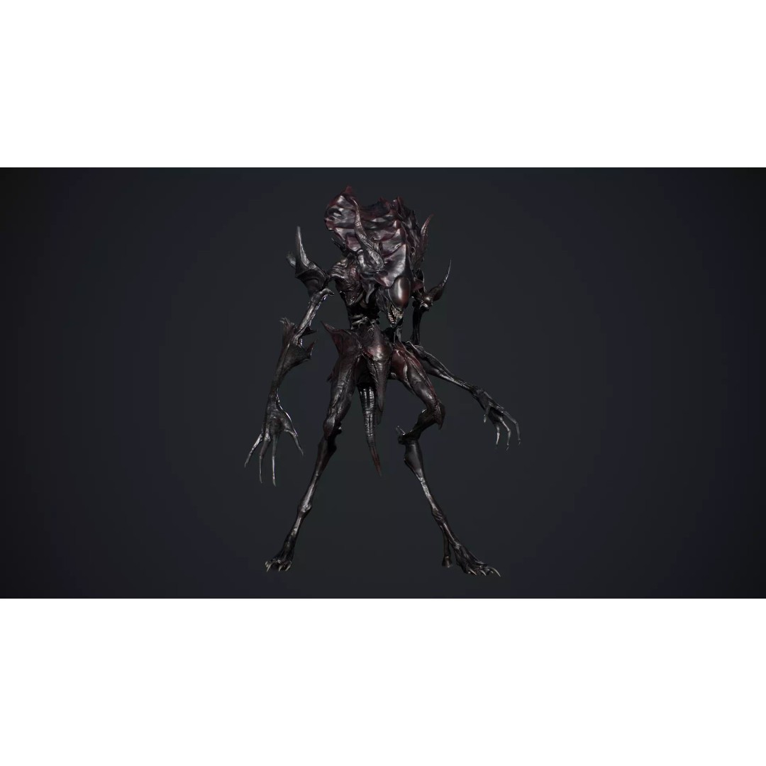 Alien Monster 6 3D Model – Low Poly Rigged Character with Animations - View 16