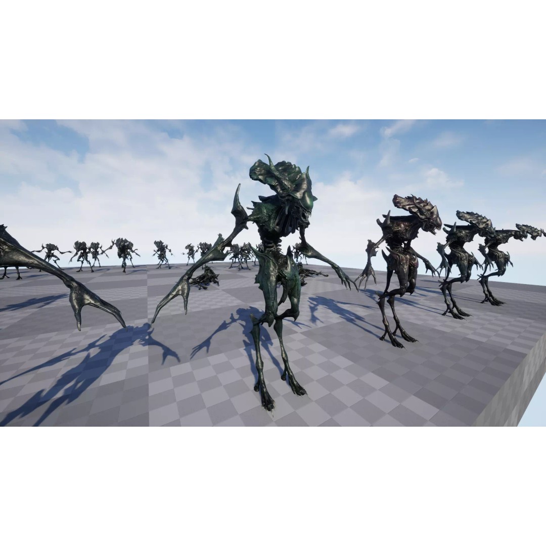 Alien Monster 6 3D Model – Low Poly Rigged Character with Animations - View 23