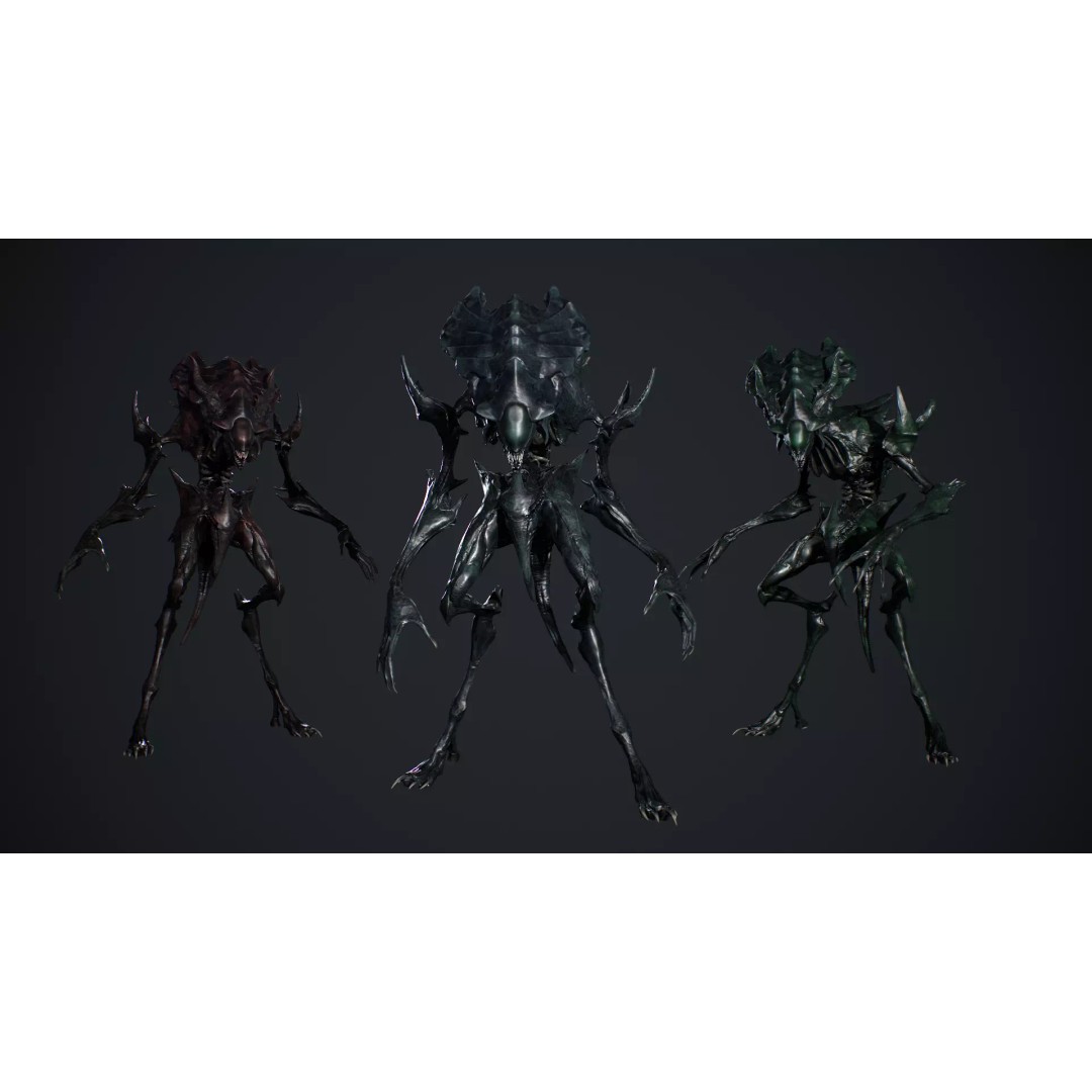 Alien Monster 6 3D Model – Low Poly Rigged Character with Animations - View 5