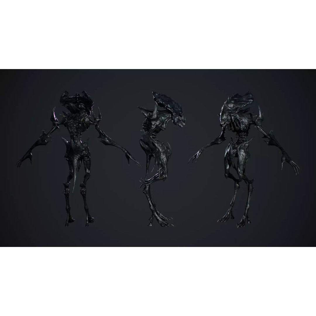 Alien Monster 6 3D Model – Low Poly Rigged Character with Animations - View 6