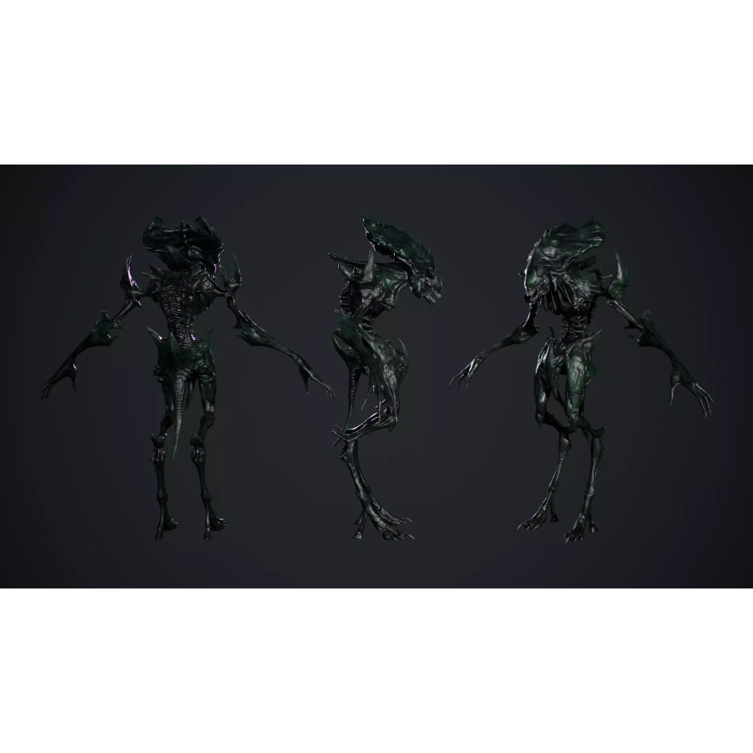 Alien Monster 6 3D Model – Low Poly Rigged Character with Animations - View 7