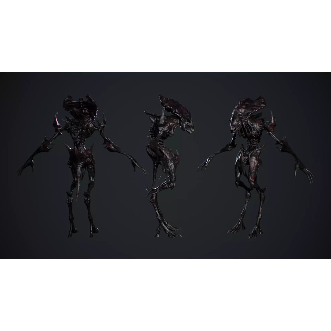 Alien Monster 6 3D Model – Low Poly Rigged Character with Animations - View 8