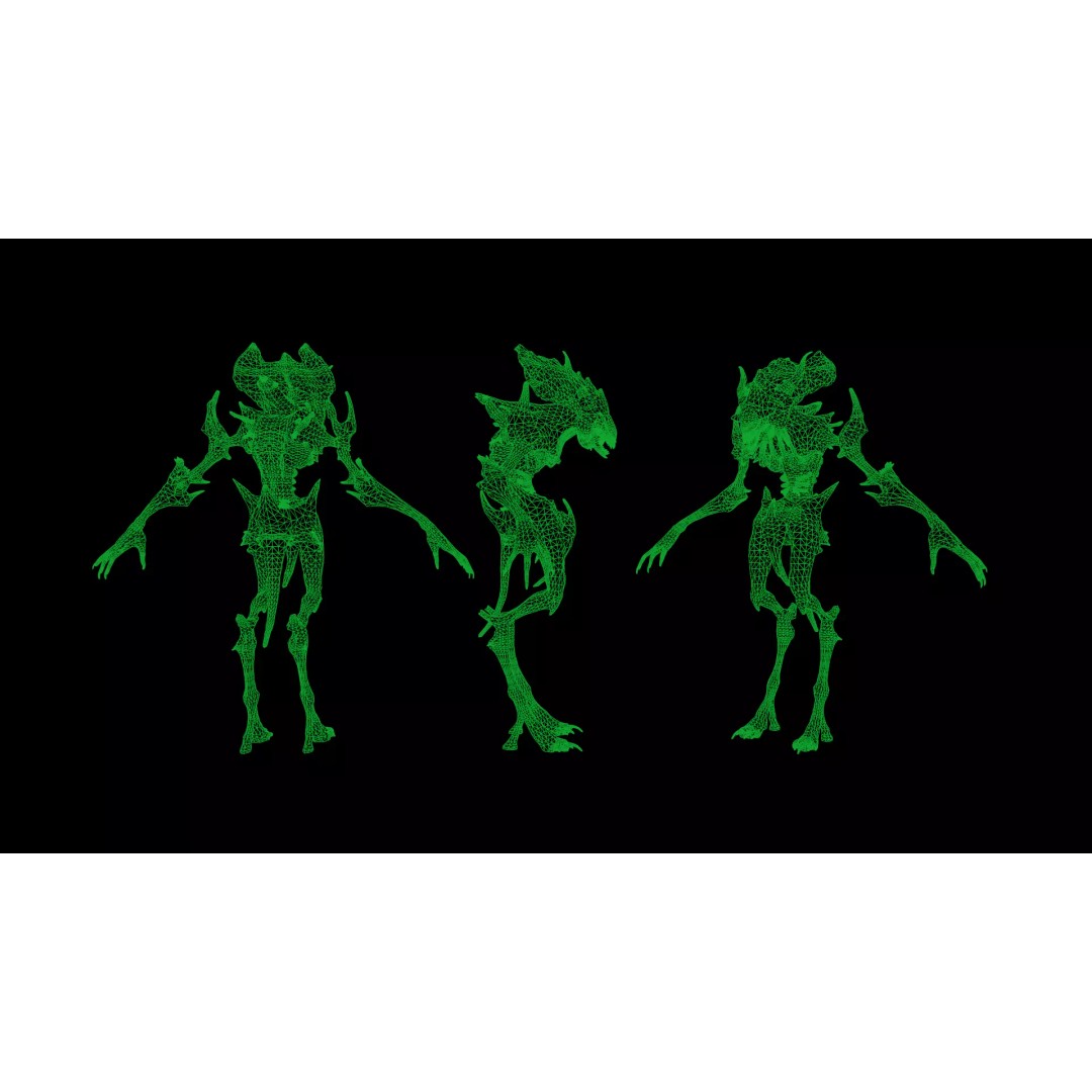Alien Monster 6 3D Model – Low Poly Rigged Character with Animations - View 9