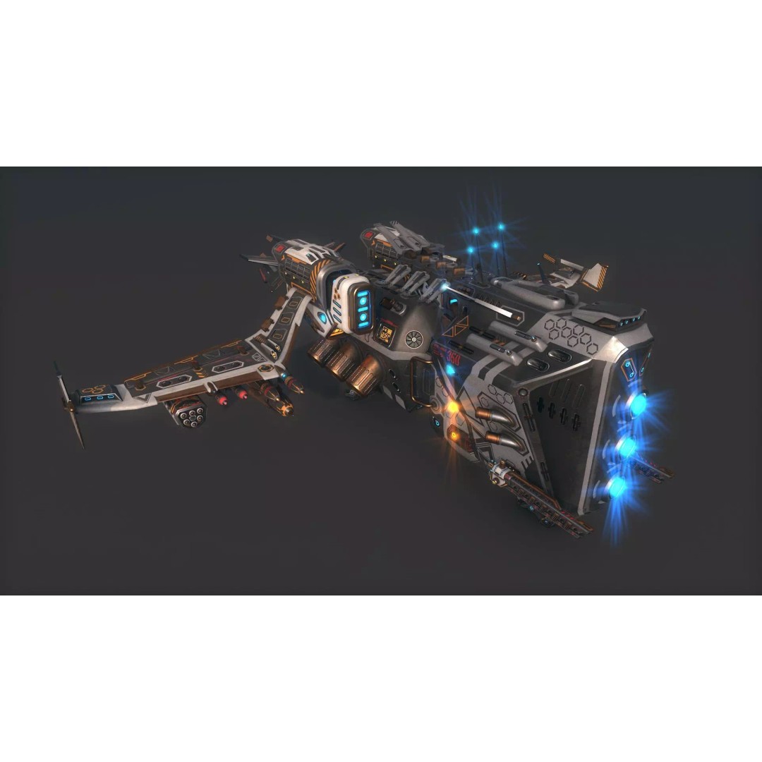 Spacecraft 01 3D Model – Low Poly Modular Pack, Game Ready, FBX - View 2
