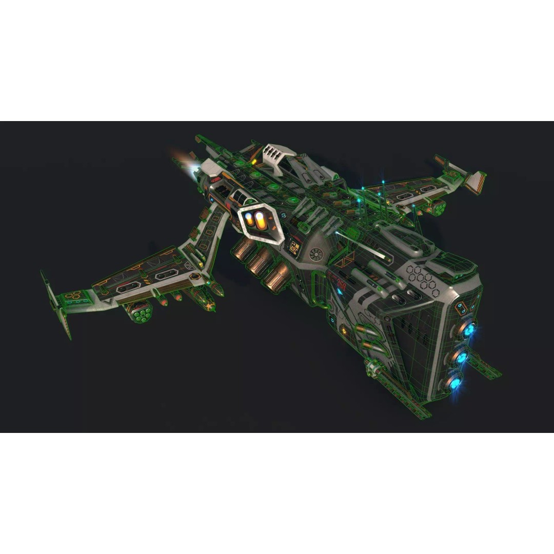 Spacecraft 01 3D Model – Low Poly Modular Pack, Game Ready, FBX - View 3