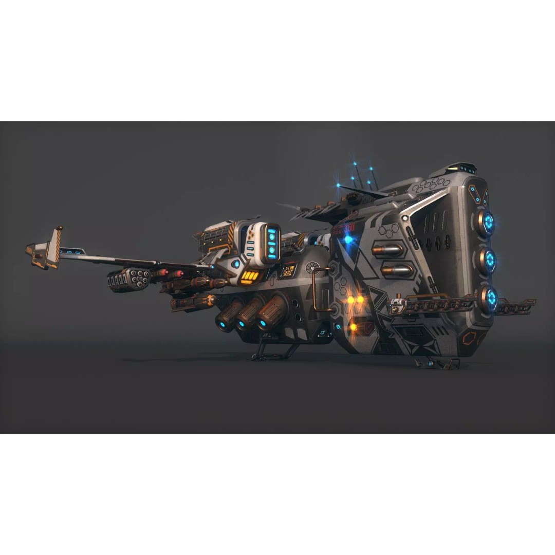 Spacecraft 01 3D Model – Low Poly Modular Pack, Game Ready, FBX - View 7