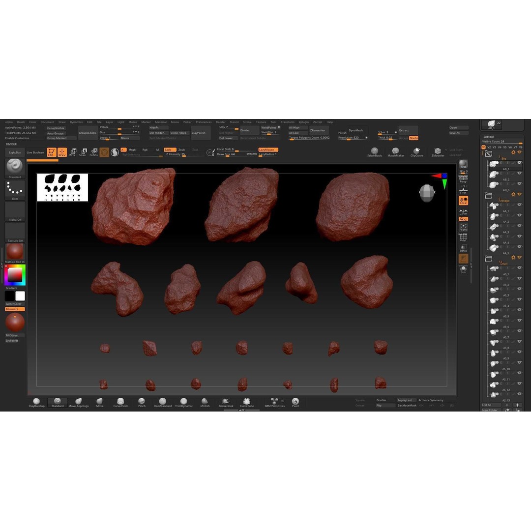 Asteroids 3D Model – Low Poly Game Asset, FBX, OBJ, PBR Textures