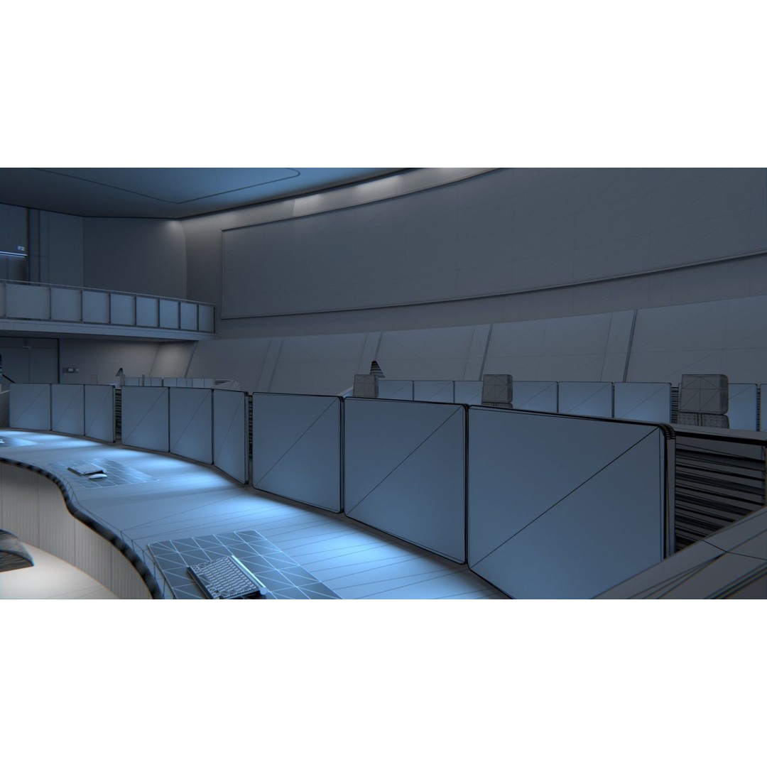 Monitoring Center 3D Model – Futuristic Command Center, FBX - View 10