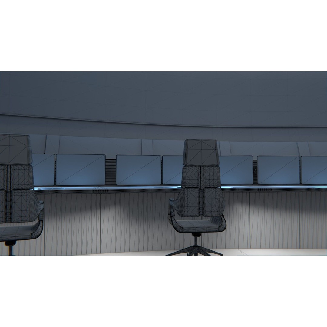 Monitoring Center 3D Model – Futuristic Command Center, FBX - View 11
