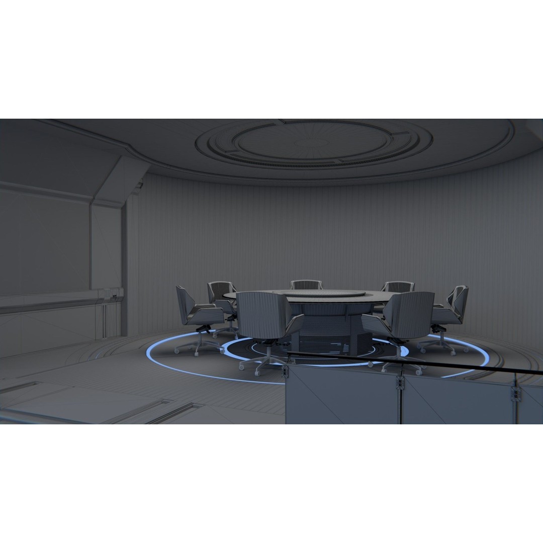 Monitoring Center 3D Model – Futuristic Command Center, FBX - View 13