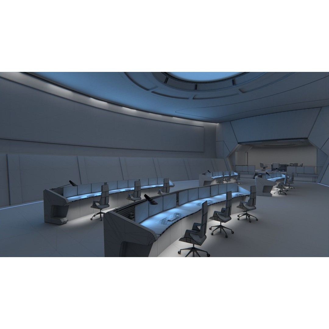 Monitoring Center 3D Model – Futuristic Command Center, FBX - View 15