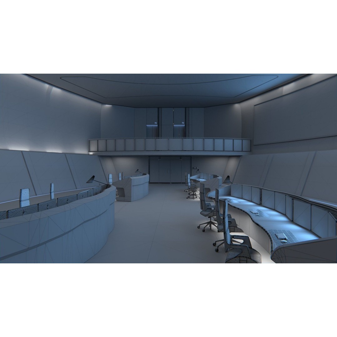 Monitoring Center 3D Model – Futuristic Command Center, FBX - View 17