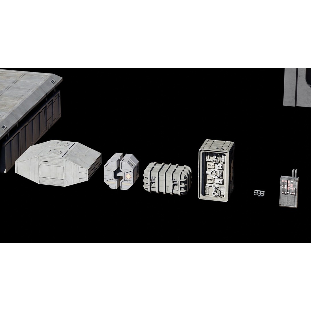 Star Wars Galactic Empire 3D Model – Low Poly Vehicle Kitbash, FBX, OBJ, Blender - View 10