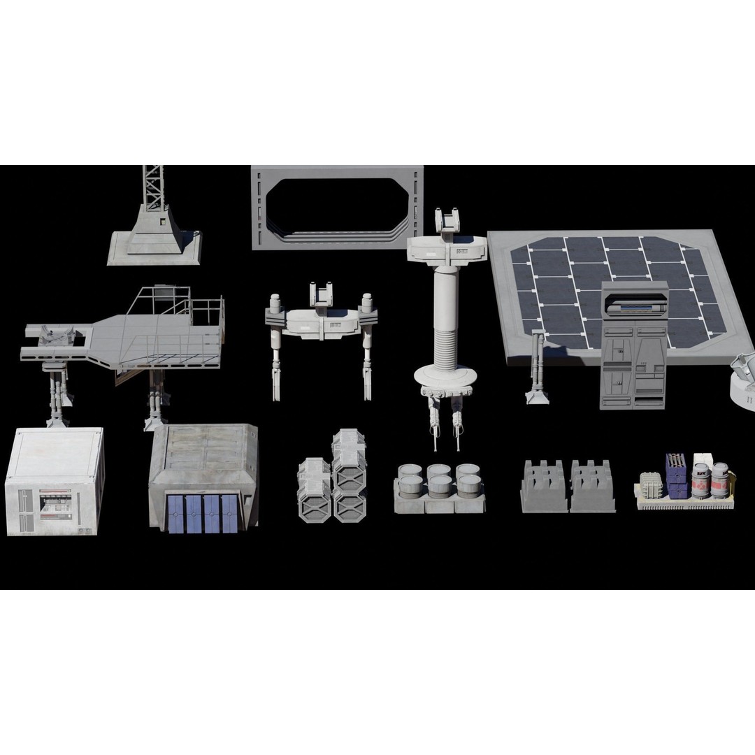 Star Wars Galactic Empire 3D Model – Low Poly Vehicle Kitbash, FBX, OBJ, Blender - View 12