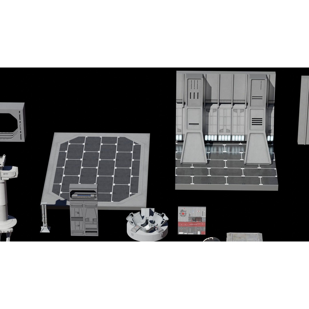 Star Wars Galactic Empire 3D Model – Low Poly Vehicle Kitbash, FBX, OBJ, Blender - View 13
