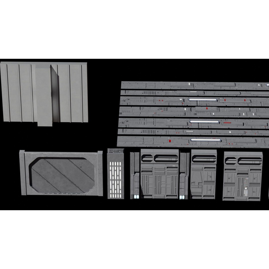Star Wars Galactic Empire 3D Model – Low Poly Vehicle Kitbash, FBX, OBJ, Blender - View 14