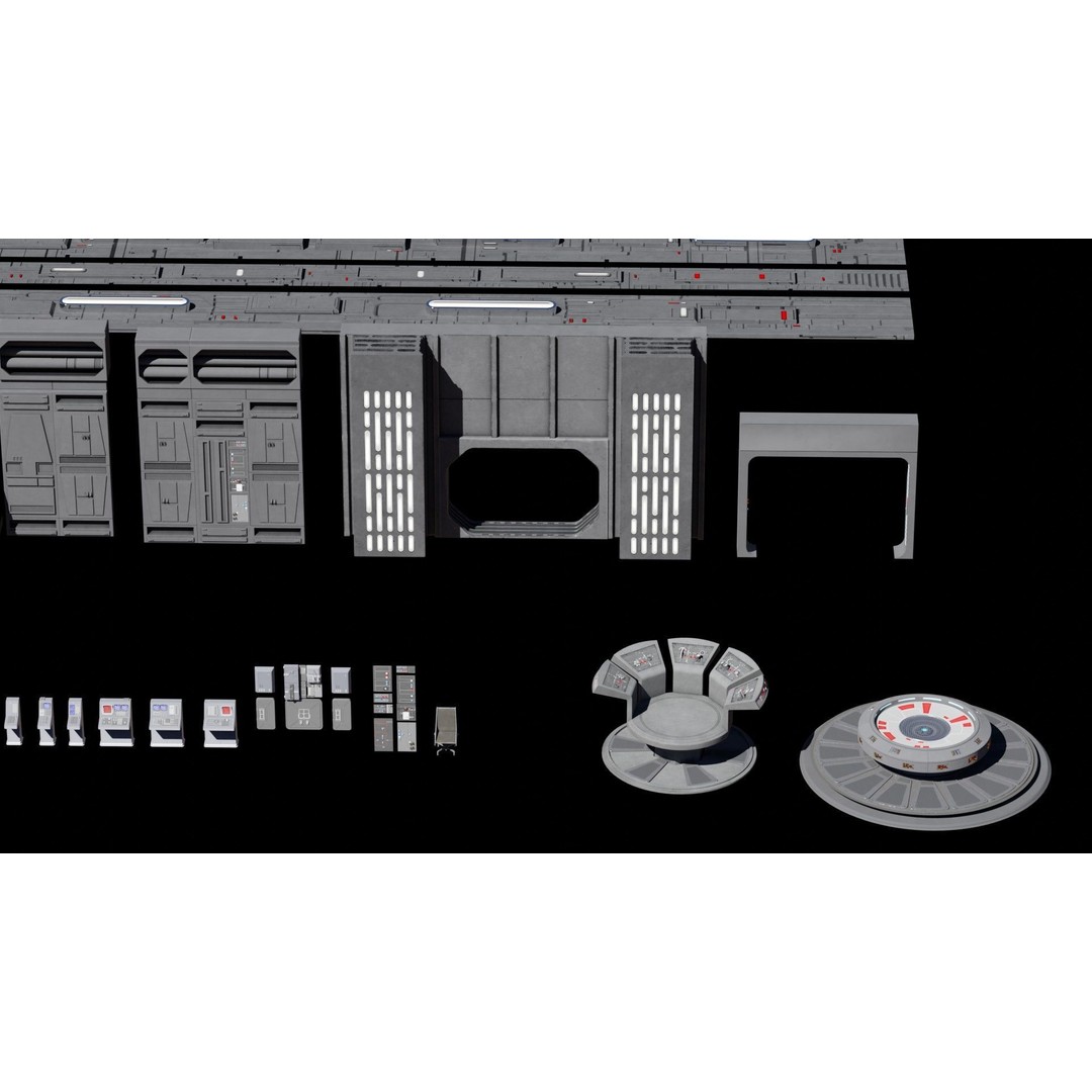 Star Wars Galactic Empire 3D Model – Low Poly Vehicle Kitbash, FBX, OBJ, Blender - View 15