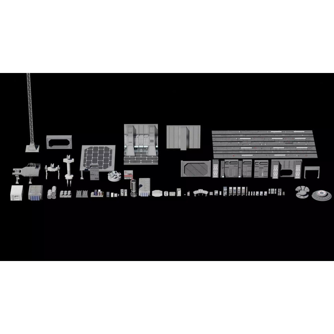 Star Wars Galactic Empire 3D Model – Low Poly Vehicle Kitbash, FBX, OBJ, Blender - View 2