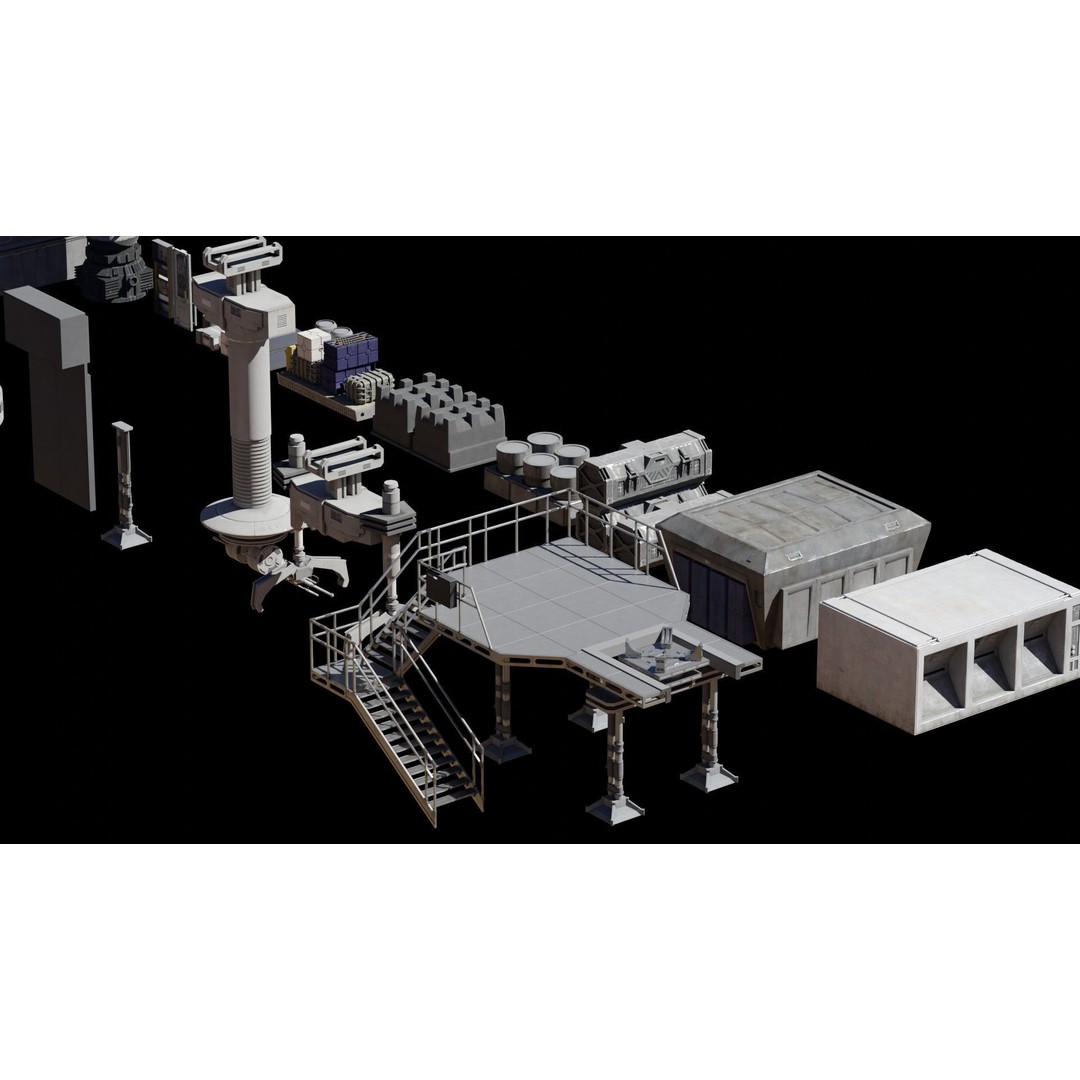 Star Wars Galactic Empire 3D Model – Low Poly Vehicle Kitbash, FBX, OBJ, Blender - View 5
