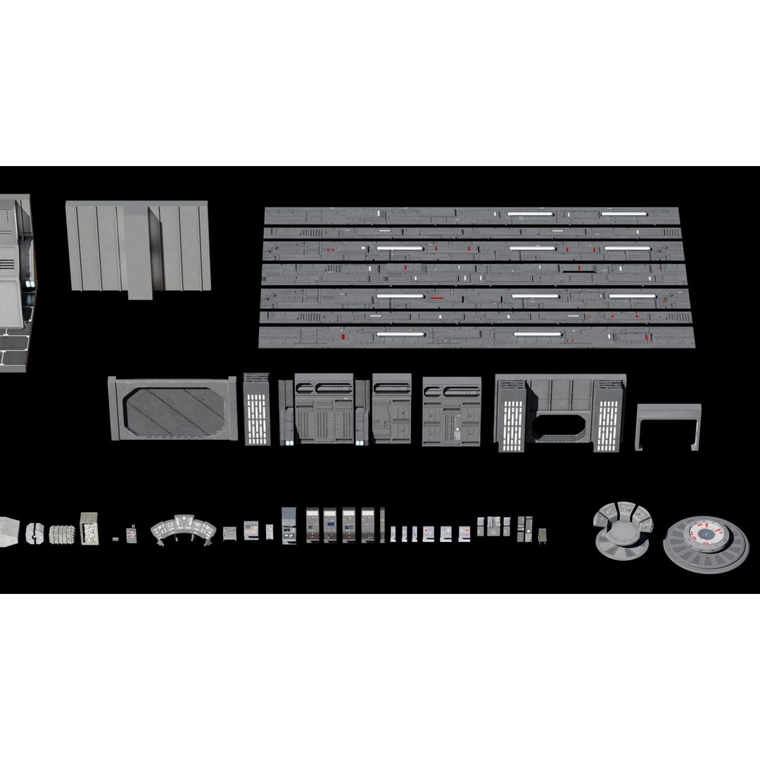 Star Wars Galactic Empire 3D Model – Low Poly Vehicle Kitbash, FBX, OBJ, Blender - View 7